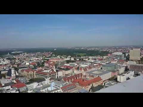 View of the Leipzig,city, Germany, from the tallest building.