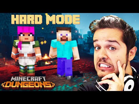 Playing HARD MODE with a Girl in Minecraft Dungeons Beta (1)