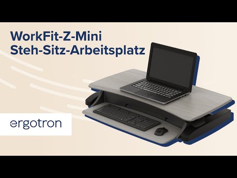 Ergotron WorkFit-Z mini Steh-Sitz Arbeitsplatz mit 31,8 cm Höhenverstellung video preview