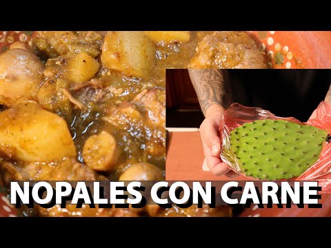 NOPALES CON CARNE DE PUERCO /CACTUS WITH PORK MEAT
