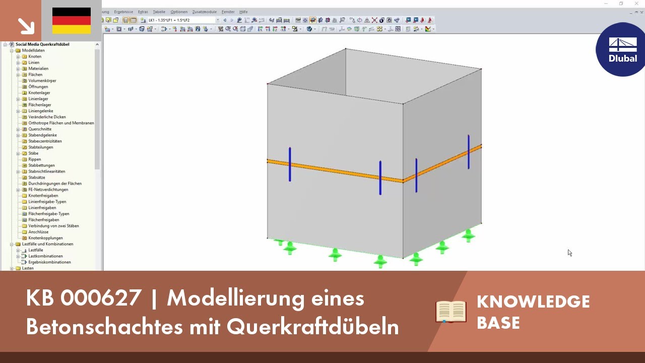 KB 000627 | Modellierung eines Betonschachtes mit Querkraftdübeln