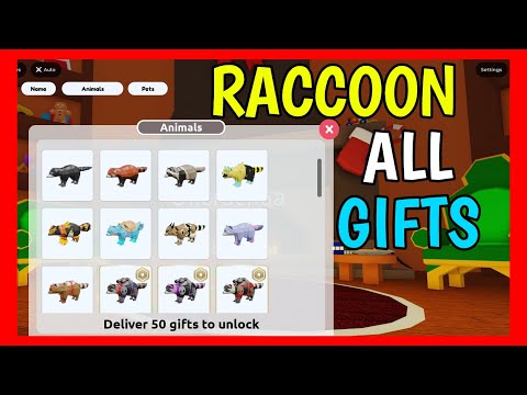 ALL RACCOON GIFTS in ANIMAL SIMULATOR [ Raccoon Skins ] Roblox