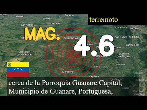 😱🚨  terremoto cerca de la Parroquia Capital de Guanare, Municipio de Guanare, Portugués, Venezuela a