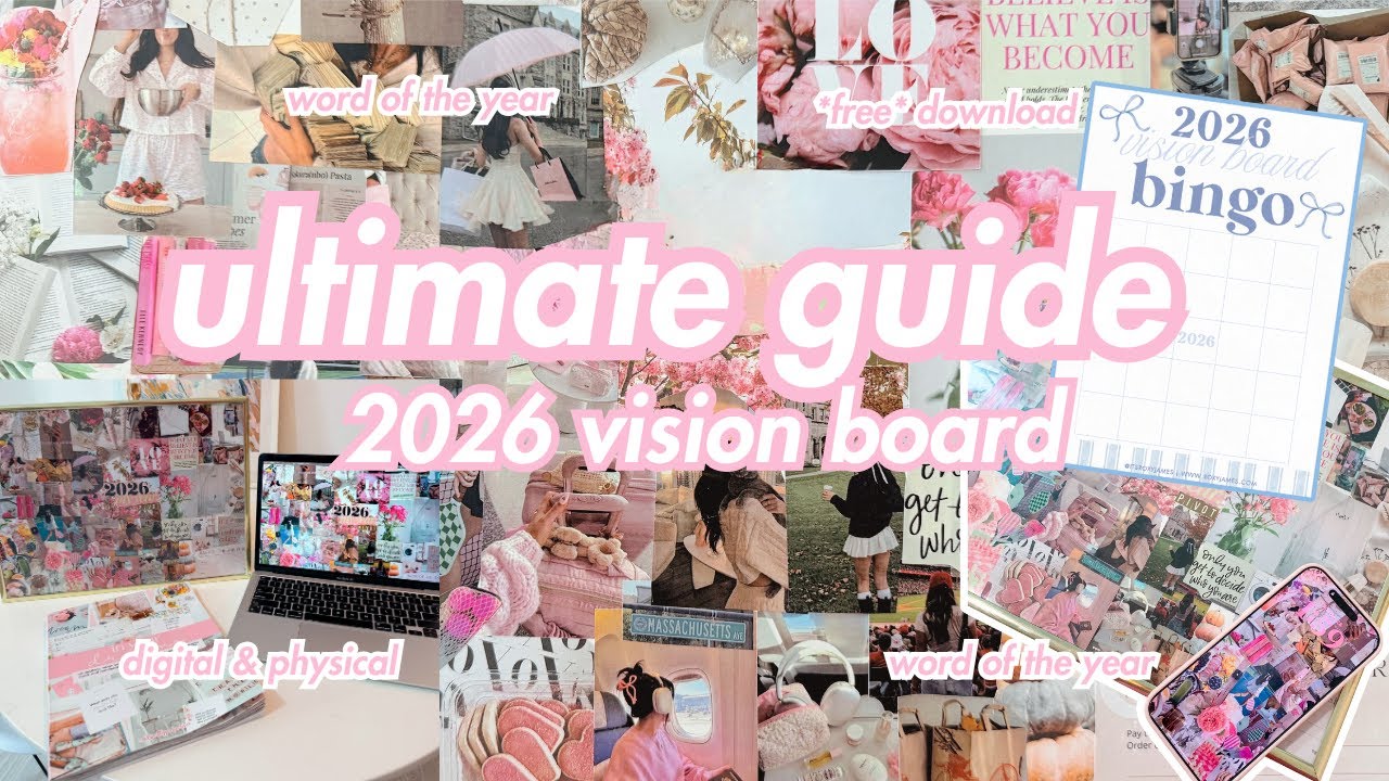 ULTIMATE 2026 Vision Board Guide, Vision Board BINGO,Digital & Physical RoxyJames#2026#visionboard