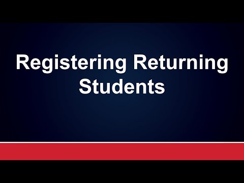 Registering Returning Students