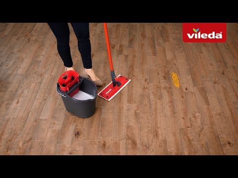 Kibiras grindų šepečiui Vileda Ultramax su nugręžimo sistema video