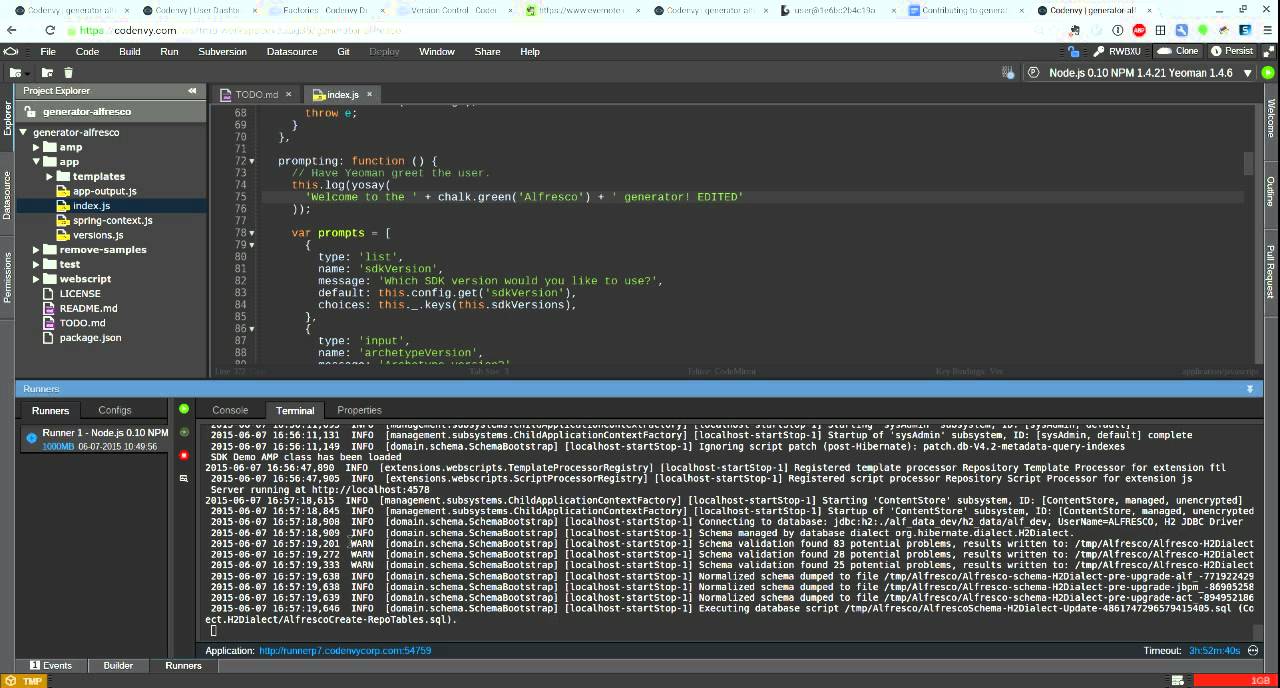 generator-alfresco / codenvy / contribution / intro