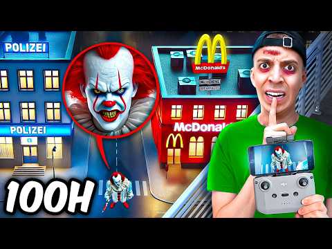 HORROR CLOWN 100 STUNDEN mit DROHNE verfolgen! 😳🤡 (gefährlich)