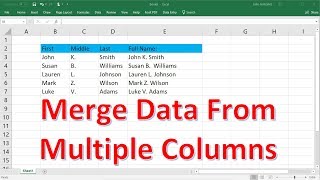 How to Merge Data From Multiple Columns Using TextJoin & Concatenate Functions | Excel