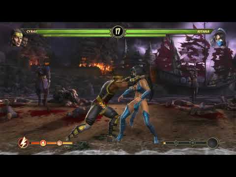 03 Cyrax y sektor VS Reptail y Kitana - Mortal Kombat 9 Experto
