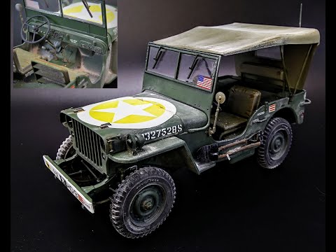Thumbnail for 1941 Willys MB Jeep WWII 80th Anniv 1/24 Scale Model Kit Build How To Weathering WW2 Omaha Beach GPW by Motor vehicle, Willys, SUV, Jeep, Car