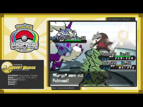 VGC' 13 World Championships - Ben I. (benjitheGREAT) vs Christopher A. (Koryo) Game 3