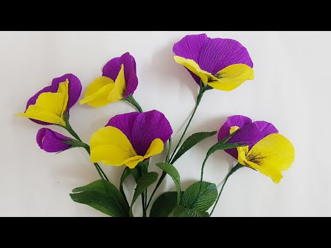How To Make Pansy Paper Flower Tutorial / Làm Hoa Pansy Từ Giấy Nhún @Lanapaperflowers