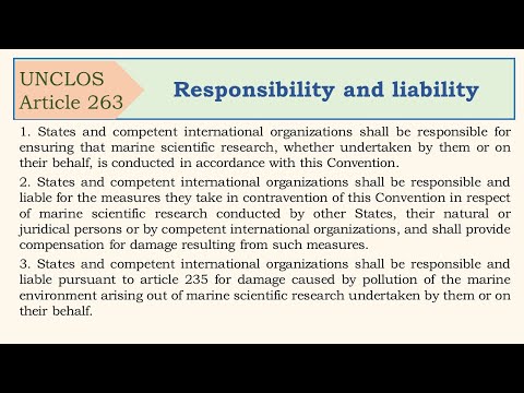 Law of the sea convention, Article 263, Responsibility and liability