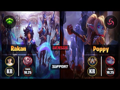 Effort RAKAN (Support) [Guardian] VS POPPY - Challenger KR Patch 10.25