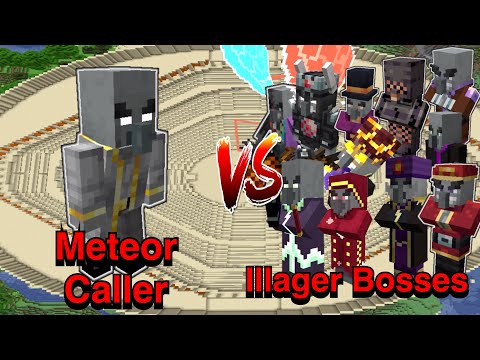 Minecraft |Mobs Battle| Your Requests| Meteor Caller(Salmon's Genesis) VS Illager Bosses