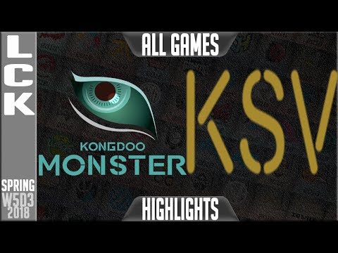 KDM vs KSV Highlights ALL GAMES | LCK Week 5 Spring 2018 W5D3 Kongdoo Monster vs KSV Highlights