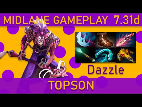 Topson Dazzle Mid Gameplay - Dota 2 Top MMR (avg 8904)