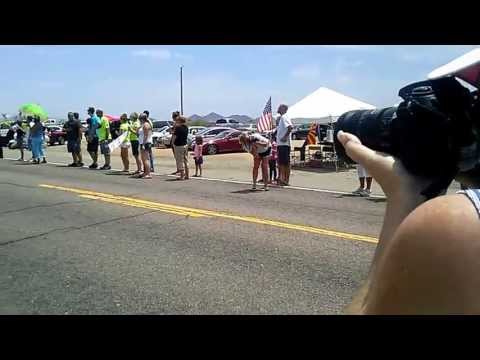 19 Fallen Hot Shot Firefighters Procession up to Prescott 7-7-13