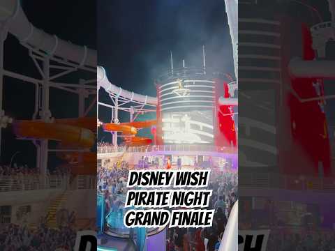 The grand finale of the Pirate Night performance on the Disney Wish #disneywish #disneycruise