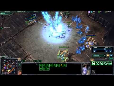 StarCraft II HD - 4v4 all in (win)