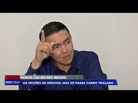 Ponte em Rio Negro desaba por conta das fortes chuvas em Mato Grosso do Sul