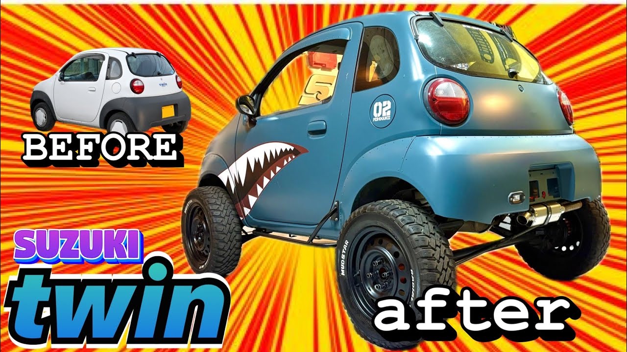 スズキ　ツイン　一気にカスタム　完成　234ガレージ　改造　全塗装　リフトアップ　レストア　ワンオフ　ジムニー