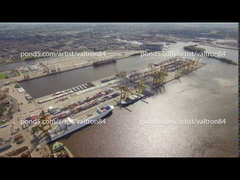 The big port St.-Petersburg, aerial view