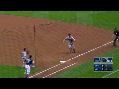 MIN@MIL: Mauer makes diving stop, gets out at first
