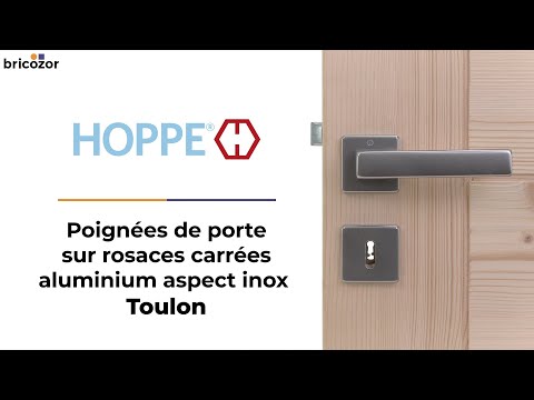 Paire de poignées sur rosaces carrées - aluminium aspect inox - Toulon HOPPE