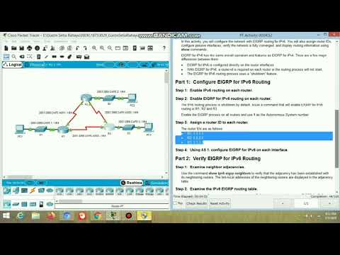 6.4.3.4 Packet Tracer - Configuring Basic EIGRP with IPv6
