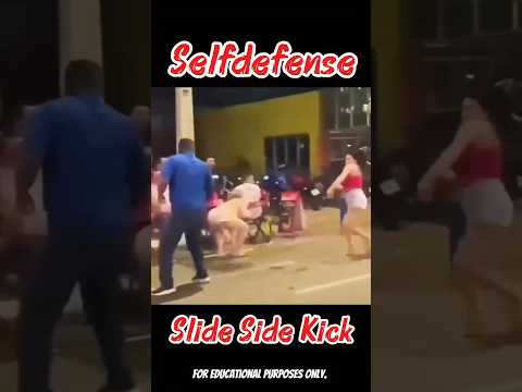 Slide Side Kick Self Defense 👊 | Fast Martial Arts Technique⚡️ #Shorts #selfdefense