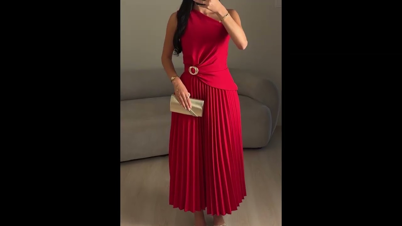 Women's fuchsia set with pleated skirt - XXL