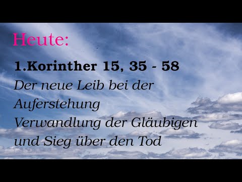 19.November: 1.Korinther 15, 35 - 58: Von der Auferstehung (Teil 2)