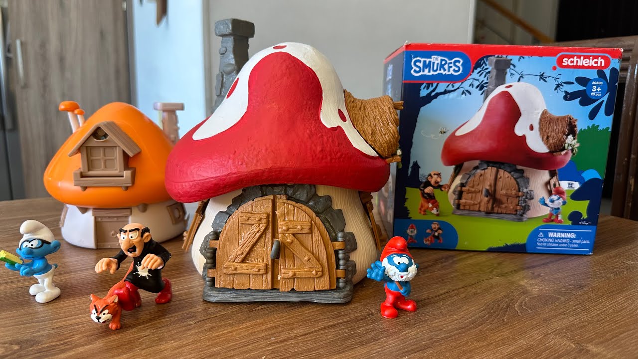 LA CASA DEI PUFFI GOMMOSA DEGLI ANNI '80 ORIGINALE SCHLEICH THE SMURFS