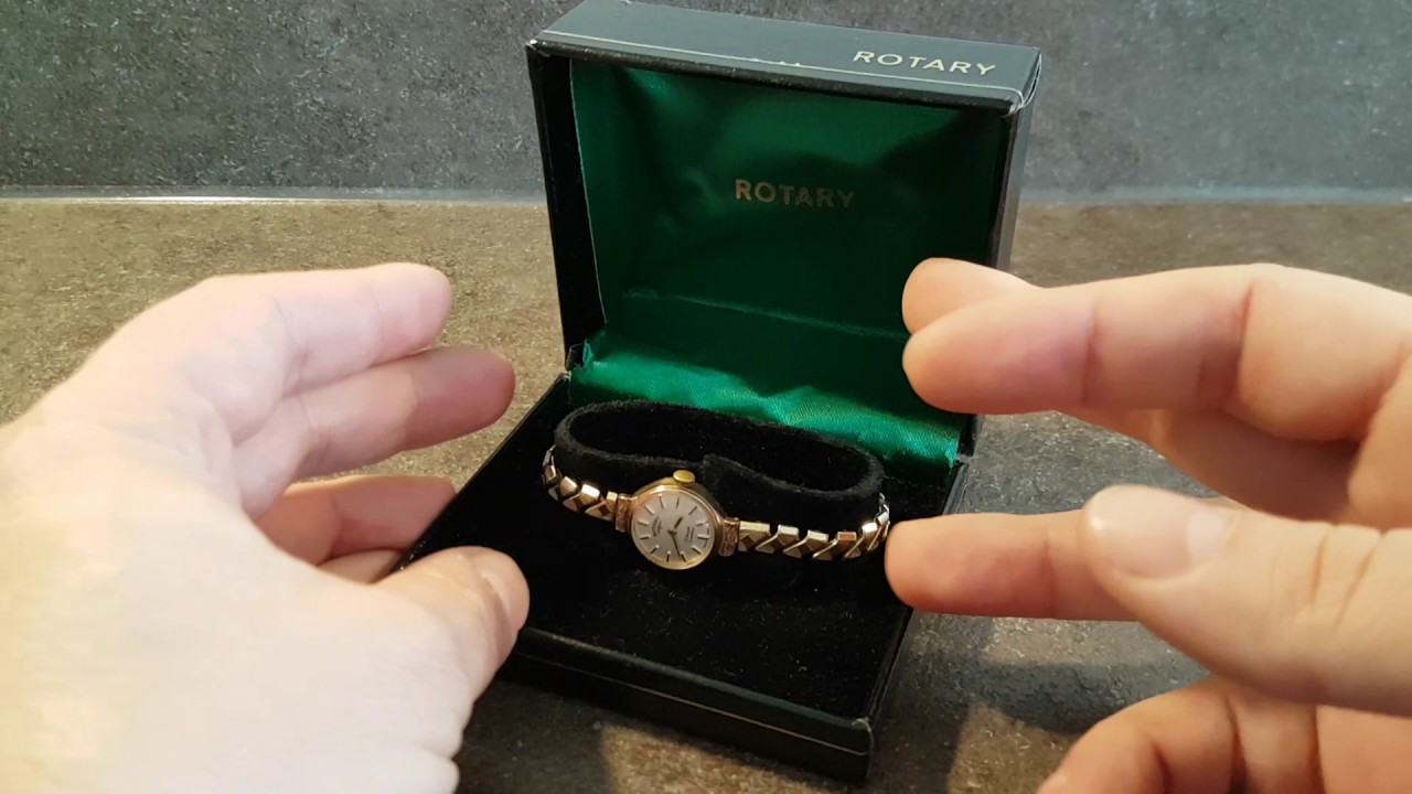 1964 Ladies Rotary 9k gold vintage watch with box