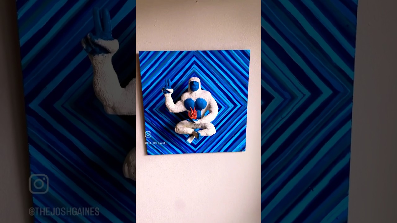 YETI Art DIY Timelapse - SuperSculpey & Acrylic Paint #shorts  #sculpting #arttimelapse #mixedmedia