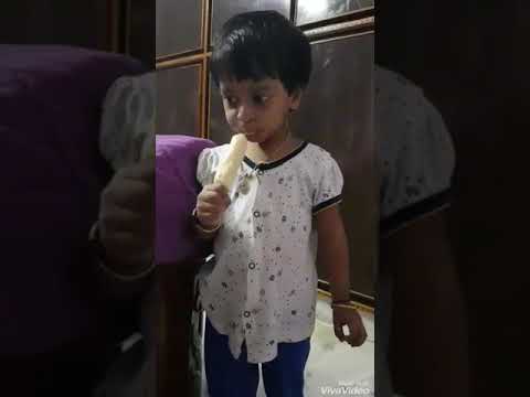 Eating Arun ice cream