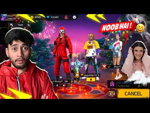 Pro Girl got Angry 😡& Call me Noob आजा 1 vs 4 में🔥