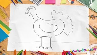 How to draw a Turkey - Easy step-by-step drawing lessons for kids