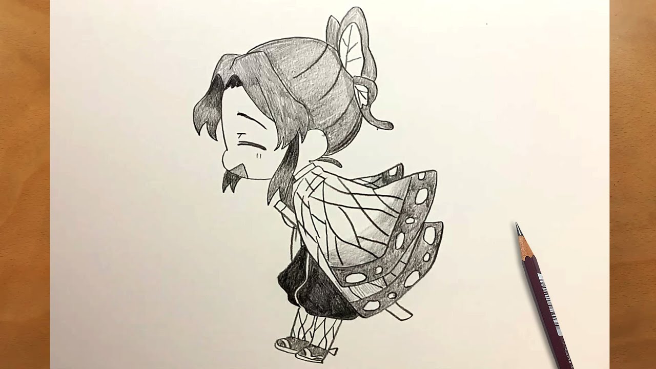 How to Draw Shinobu Kocho Step by Step || Cute Chibi Anime Sketch || Demon Slayer Drawing Tutorial