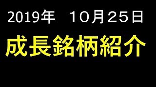 【株式投資】2019年 10月 25日 成長銘柄を厳選２銘柄紹介