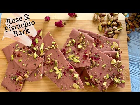 Pistachio and Rose Petal Chocolate Bark #Shorts