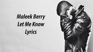 Maleek Berry:Let Me Know