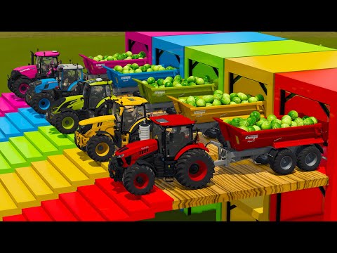 KUBOTA vs VALTRA vs CASE vs FENDT TRACTORS BATTLE WITH CABBAGE - Farming Simulator 25