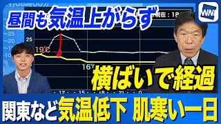【服装注意】関東や東海は昼間も上がらず肌寒い一日に　前日より気温大幅ダウン