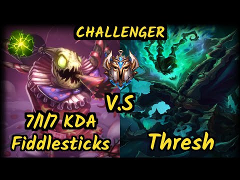 Wos (FIDDLESTICKS) vs THRESH - 7/1/7 KDA BOTTOM SUPPORT CHALLENGER GAMEPLAY - BR