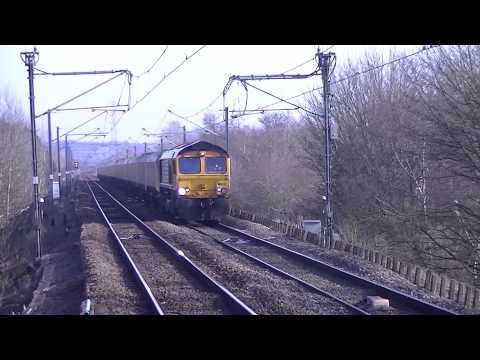 GBRf 66711 Coal Train passing Fellgate