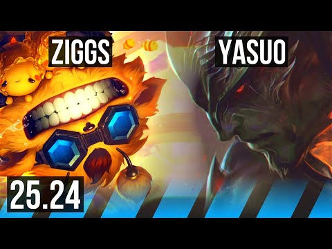 ZIGGS vs YASUO (MID) | NA Grandmaster | 25.24