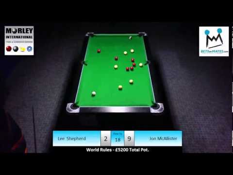 5k MoneyMatch: Lee Shephed v Jon McAllister, English 8 Ball, World Rules.
